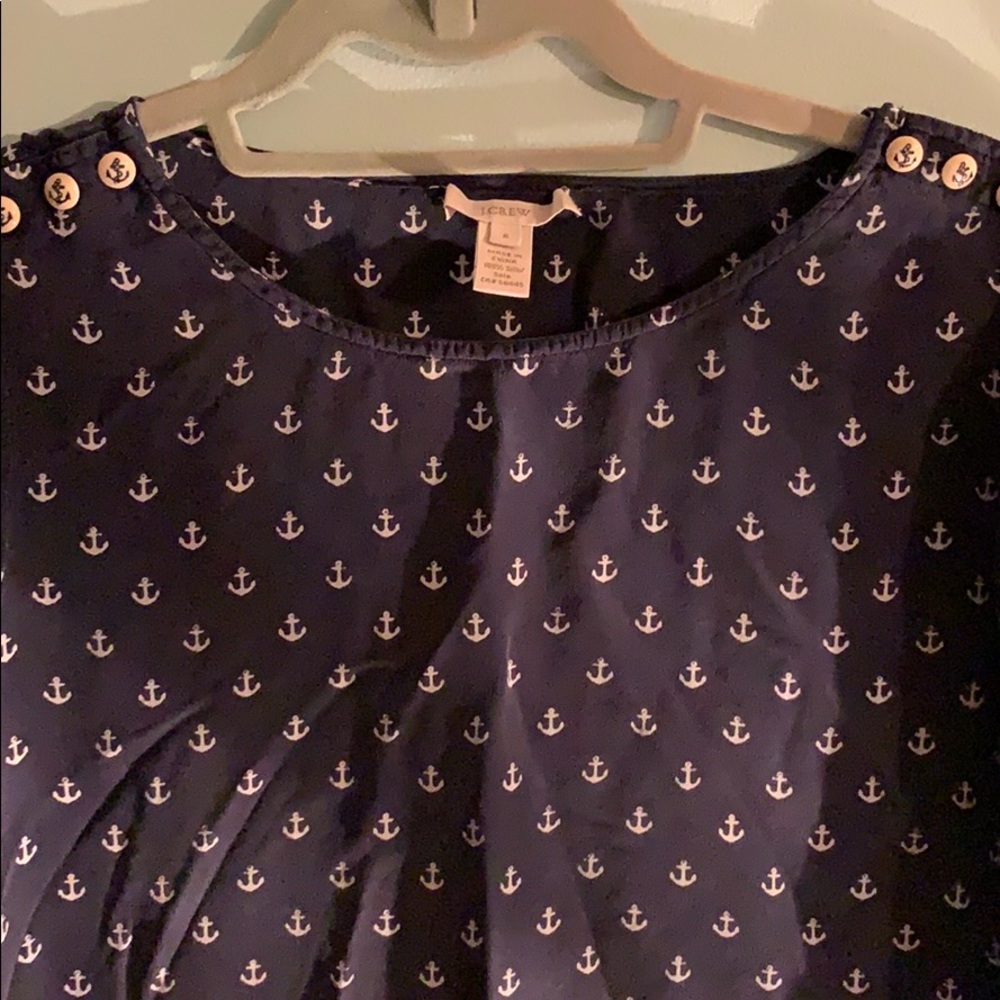 J.Crew Nautical Silk Blouse